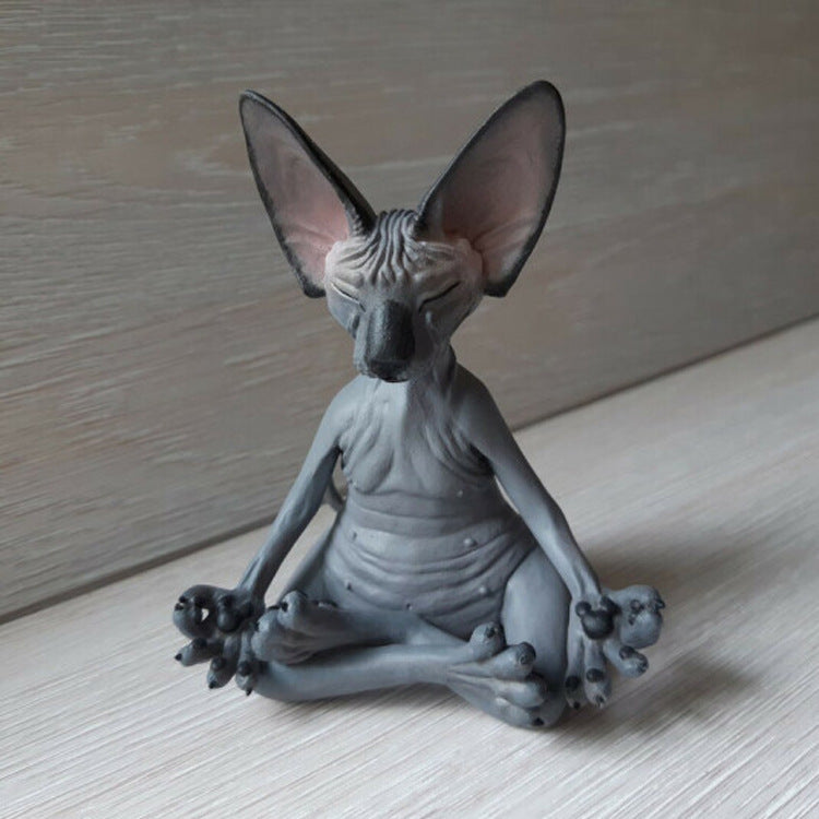 Creative PVC Simulation Hairless Cat – Sphinx Animal Model Figure