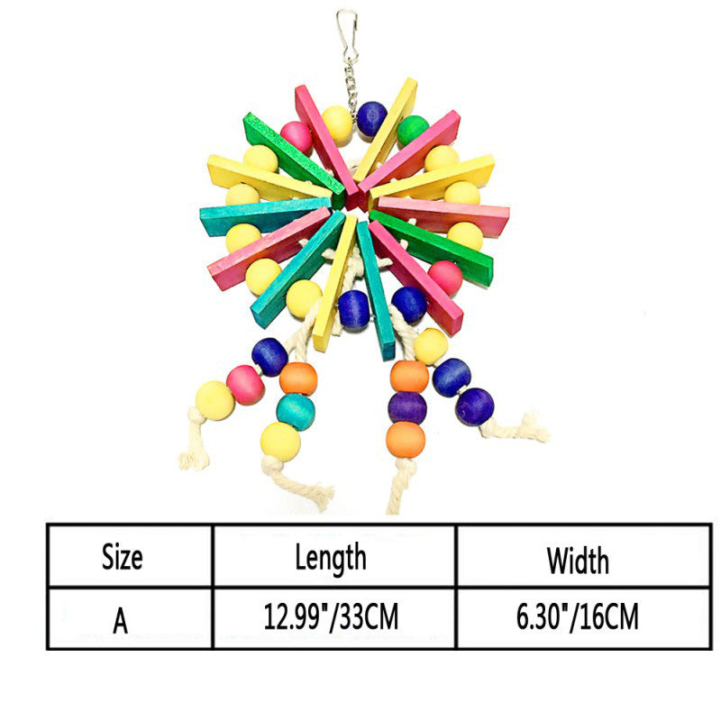 Colorful Parrot Nibble Toy – Chewing and Climbing Fun for Birds