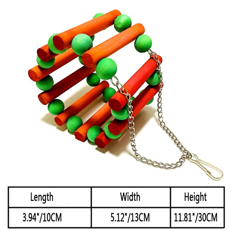 Colorful Parrot Nibble Toy – Chewing and Climbing Fun for Birds