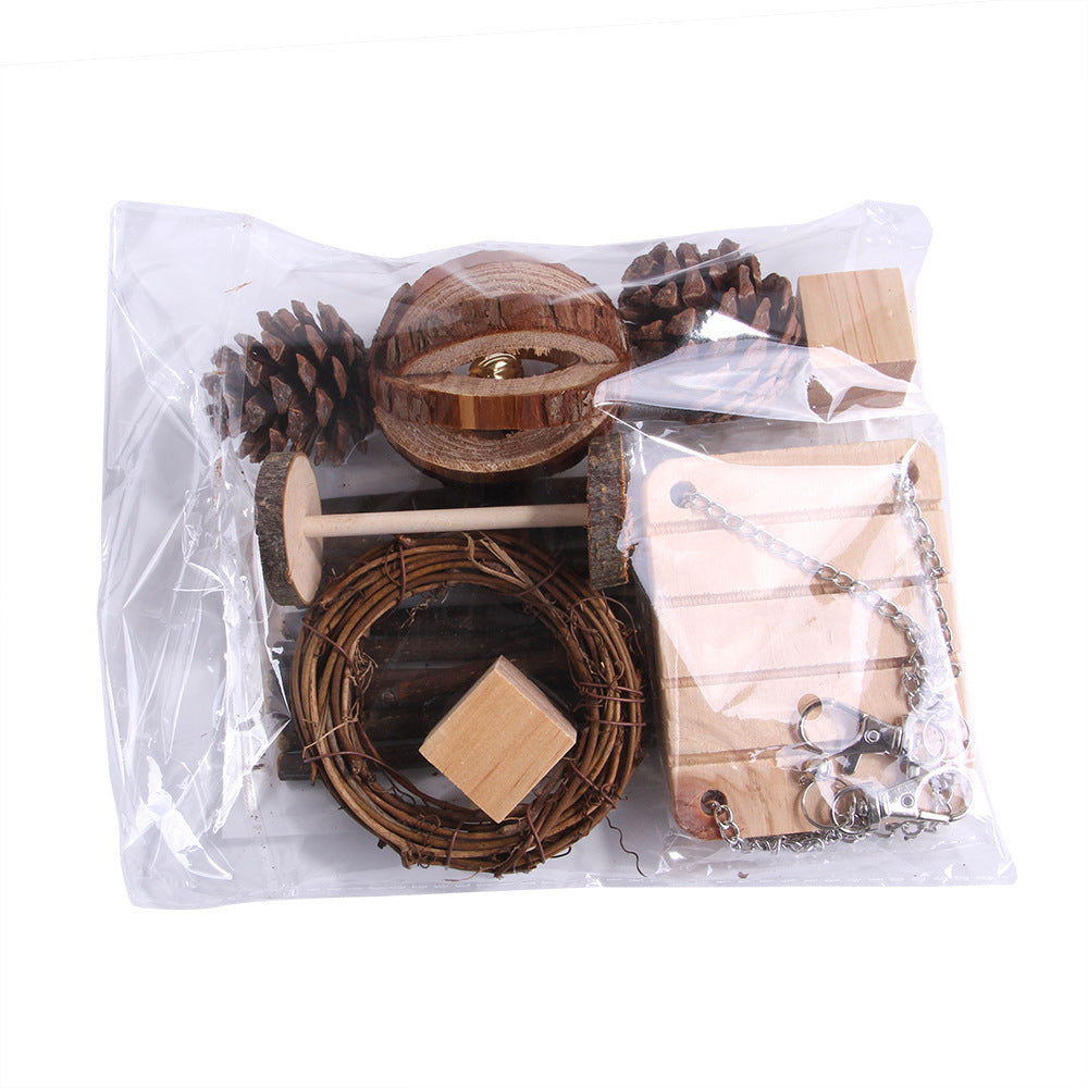 Guinea Pig & Parrot Toy Set – Teeth Grinding and Play Combination