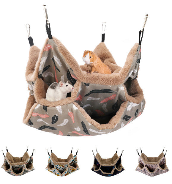 Pet Cage Hammock – Hanging Bed & Tunnel for Guinea Pigs, Rats, Ferrets and Small Animals