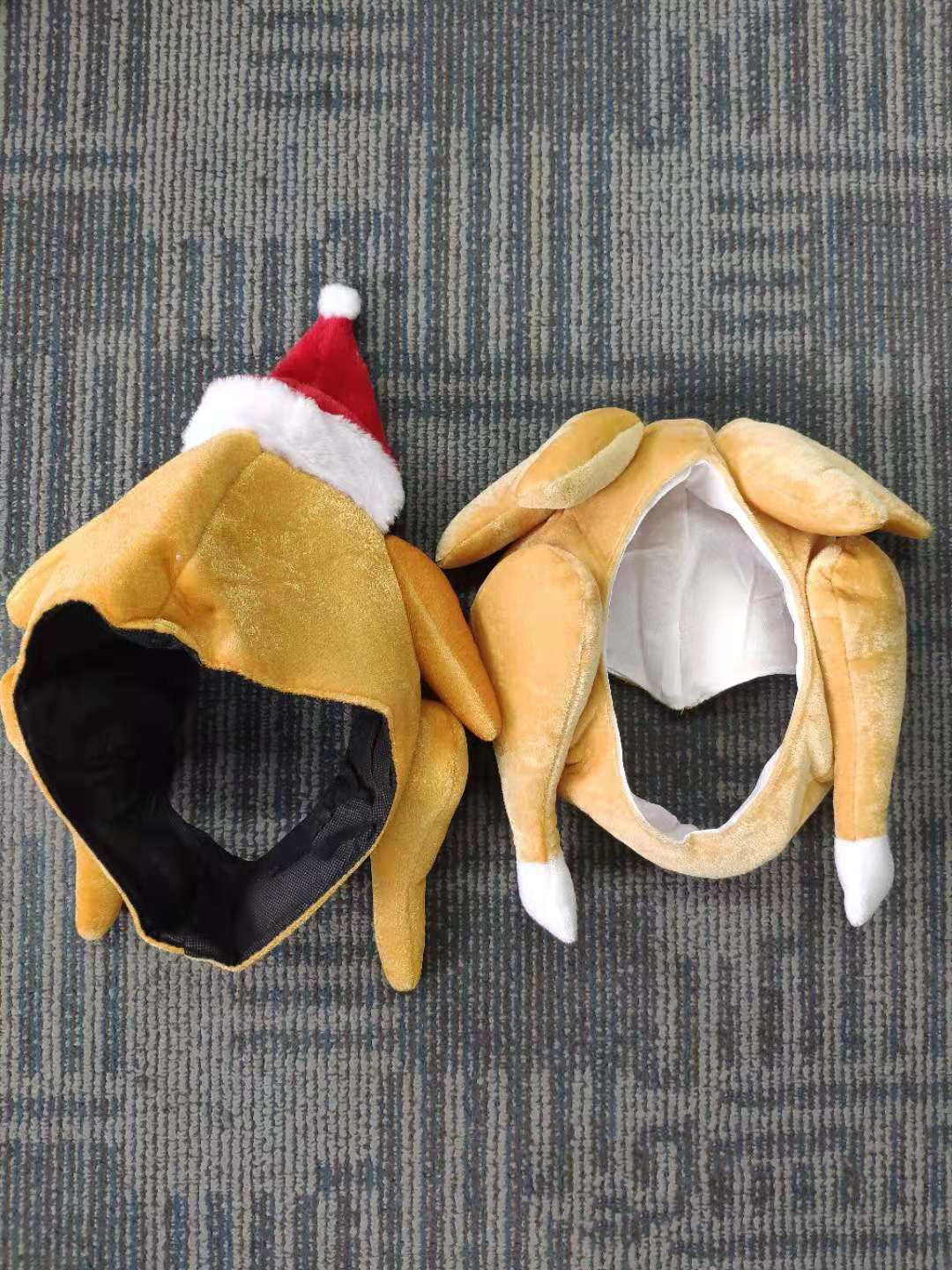 Plush Roasted Turkey Hat – Funny Thanksgiving Costume for Pets & Parties