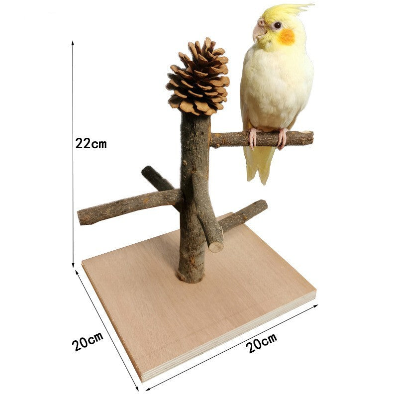 Solid Wood Parrot Station Frame – Training Bird Shelf