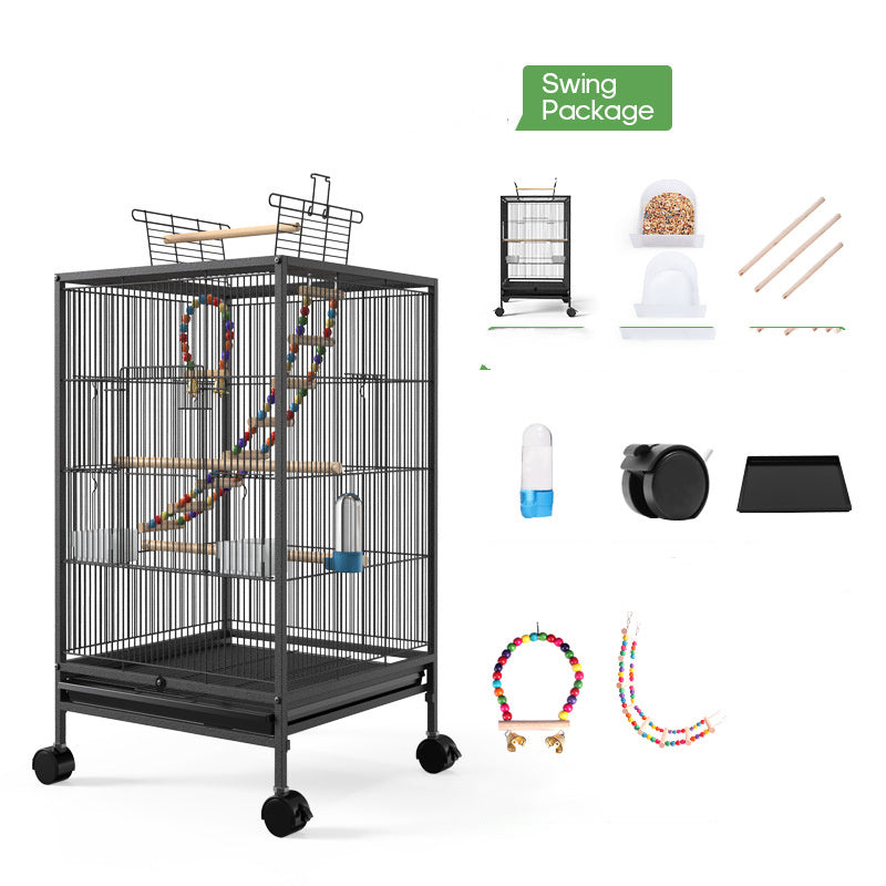 Parrot Xuanfeng Bird Cage – With Feeder, Toy, Grass Nest & Breeding Box