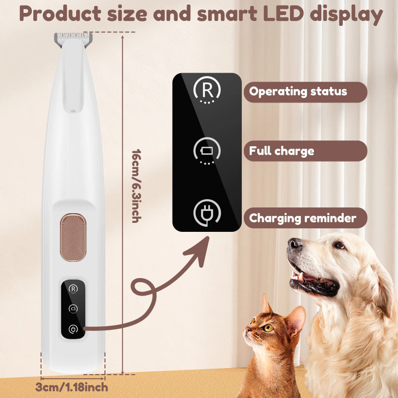 Quiet LED Pet Paw Hair Trimmer Velanta