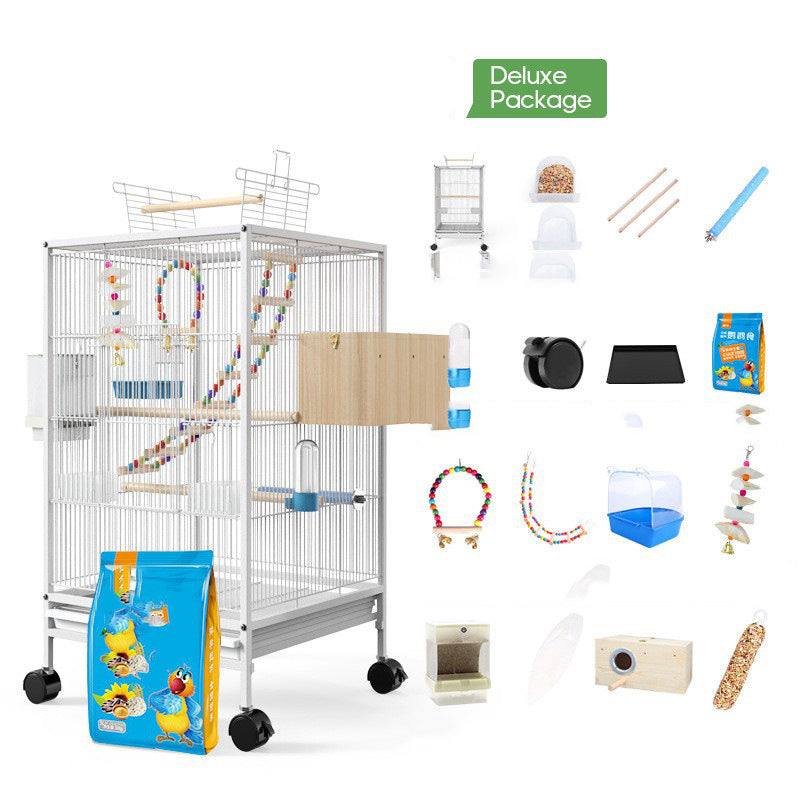 Parrot Xuanfeng Bird Cage – With Feeder, Toy, Grass Nest & Breeding Box