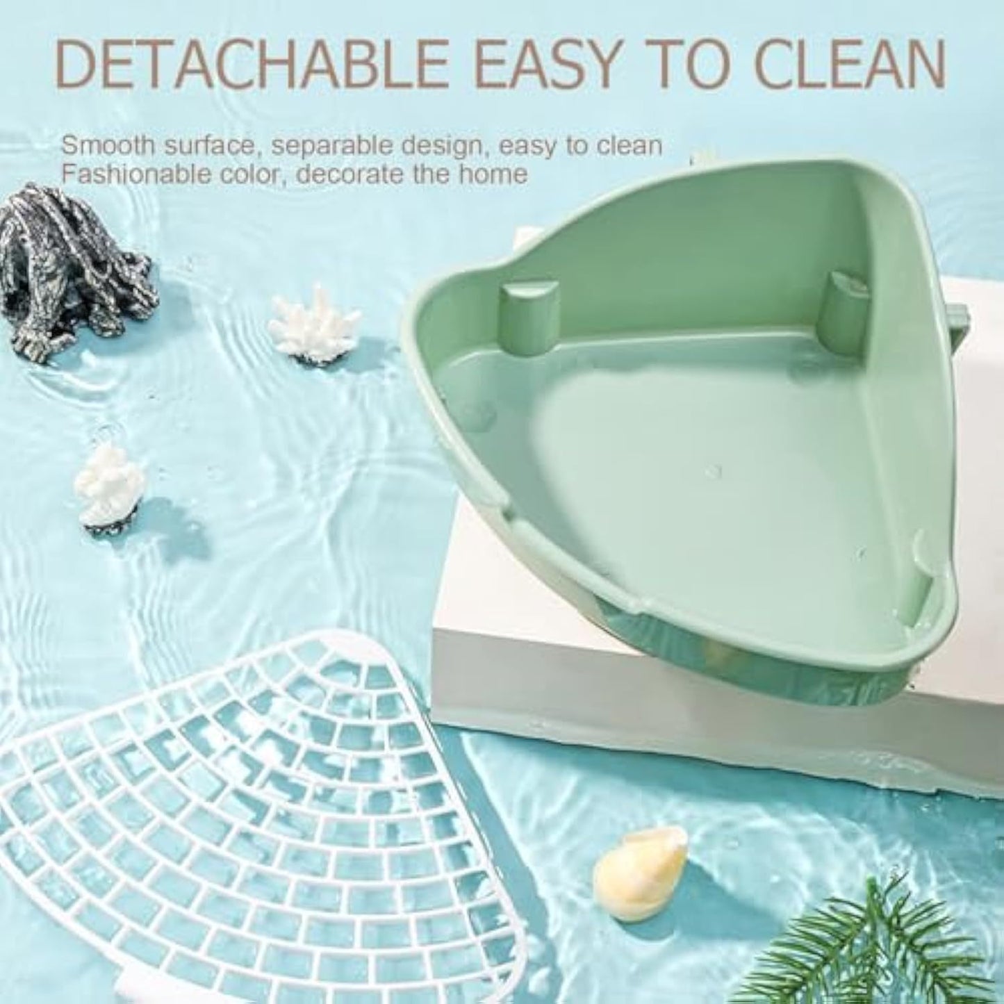 Rabbit Litter Box – Corner Potty Trainer for Guinea Pigs, Hamsters, Ferrets, and Small Pets