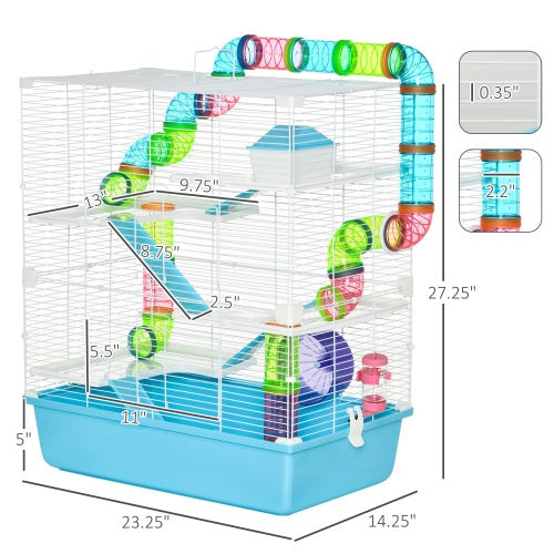 Oversized 23" Hamster Cage with Tube and Tunnel – Portable Handle