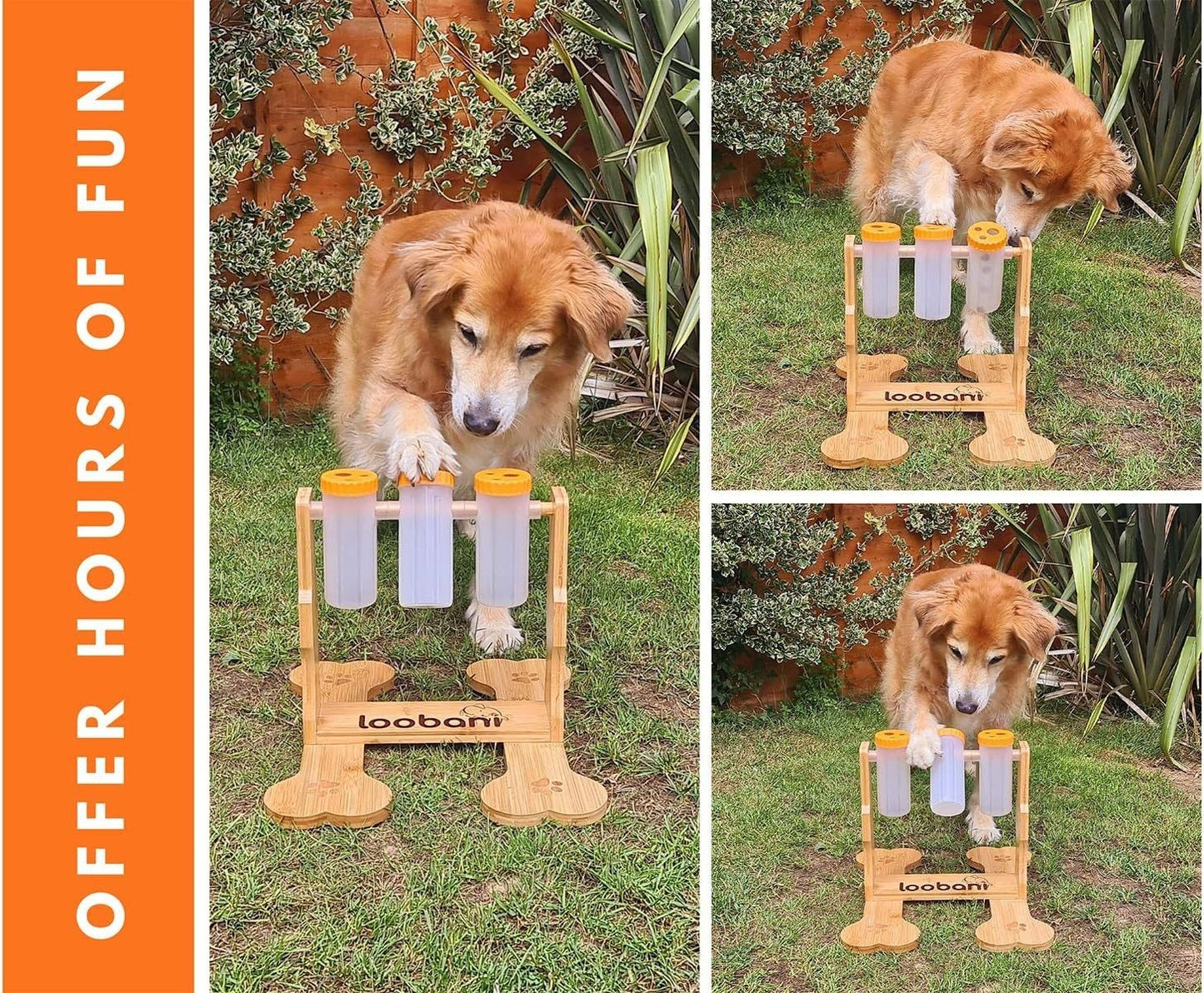 Dog Wooden Puzzle Toy – Interactive Snack Dispenser