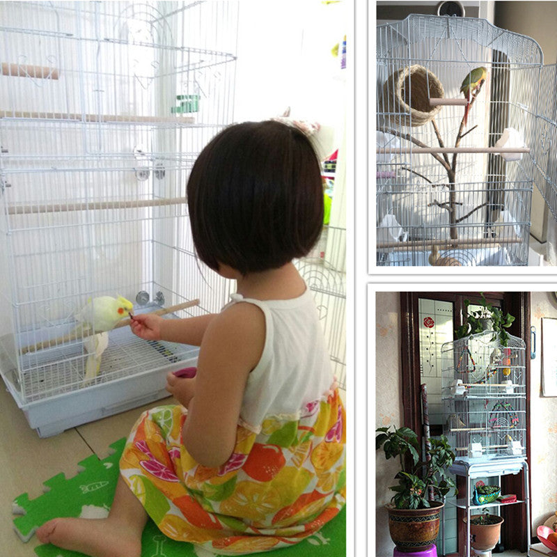 Portable Pet Display Wire Bird Cage – Parrot Travel Cage